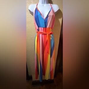 Colorful Striped Maxi Dress